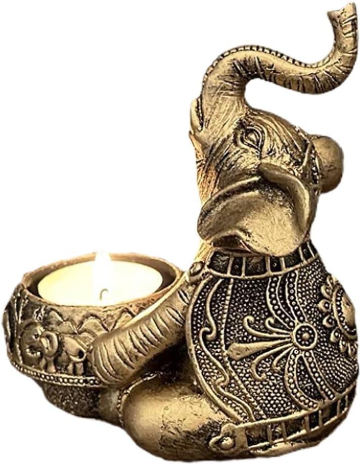 Elephant Candle Holder Stick Tea Light Christmas Centerpieces for Fireplace Party Dining Home Mantle Decor