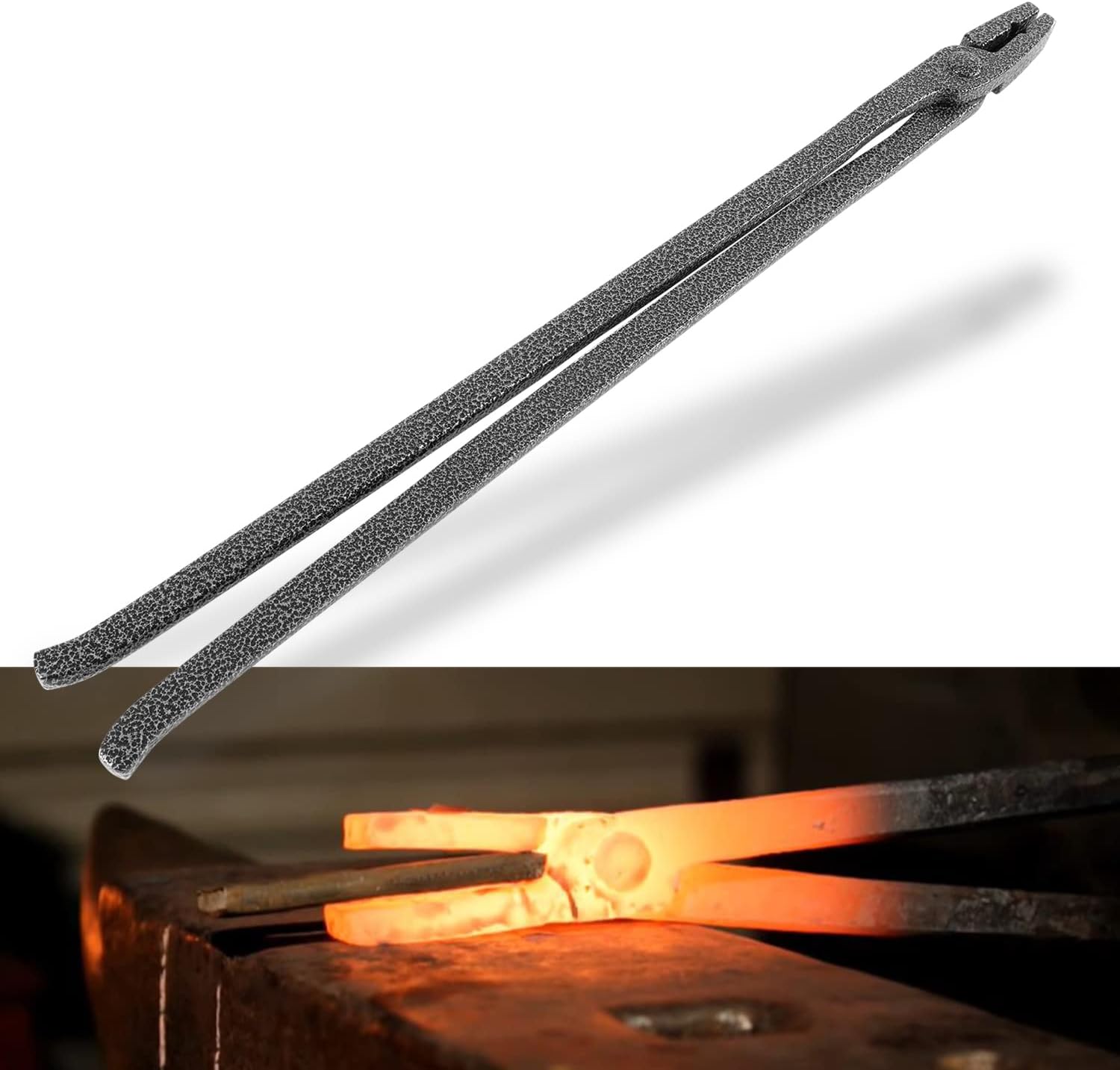 1/4" Blacksmith Tongs Flat Jaw Tongs Knife Making Tong