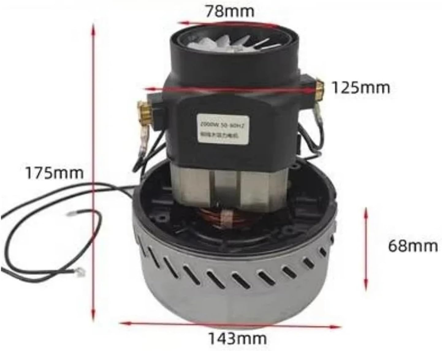 220V 2000W for Industrial Vacuum Cleaner Motor Large Power Copper Wire Parts Wet Dry Suction Fan motor Accessories