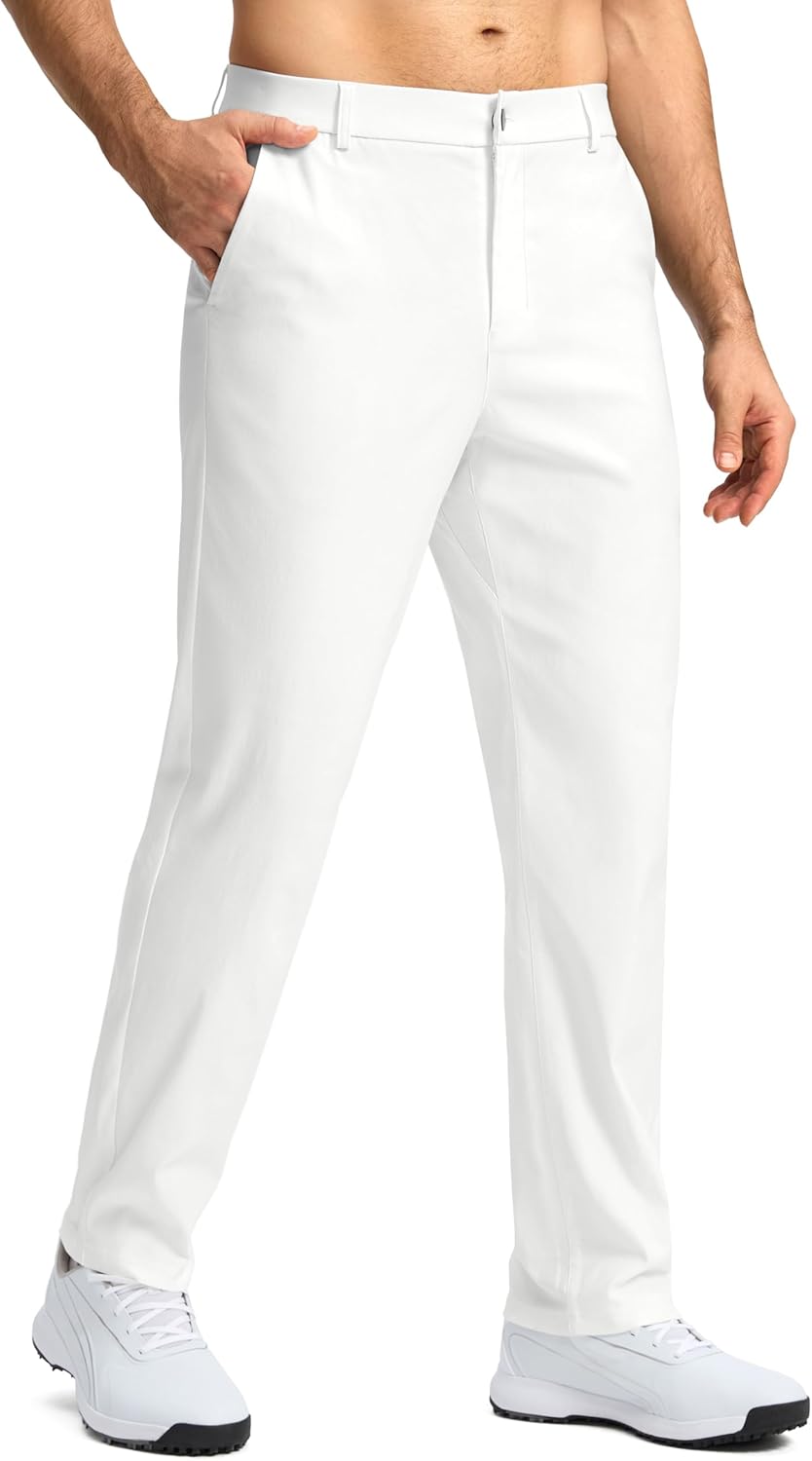 Mens Golf Pants 30"/32"/34" Stretch Dress Pants Quick Dry Casual Slacks Work Business Trousers for Men with Pockets