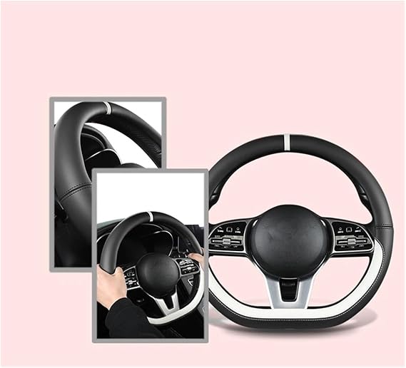 Steering Wheel Cover For Suzuki For Swift 2017 2018 2019 2020 2021 2022 Microfiber Leather D Shape 38cm Car Steering Wheel Cover Sport Auto Accessories Car Interior Decor(Black)