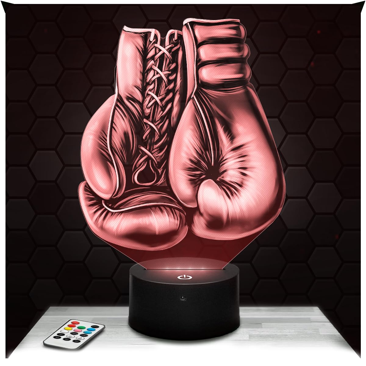 Lampephoto.fr - Lampada 3D di Guanti da Boxe, Decorazione Thai Francese Inglese, Idea Regalo per Uomo, oggetto Guanti da Boxe, Luce Notturna per Adulti, Decorazione per Camera, Idea Regalo, Led TOP