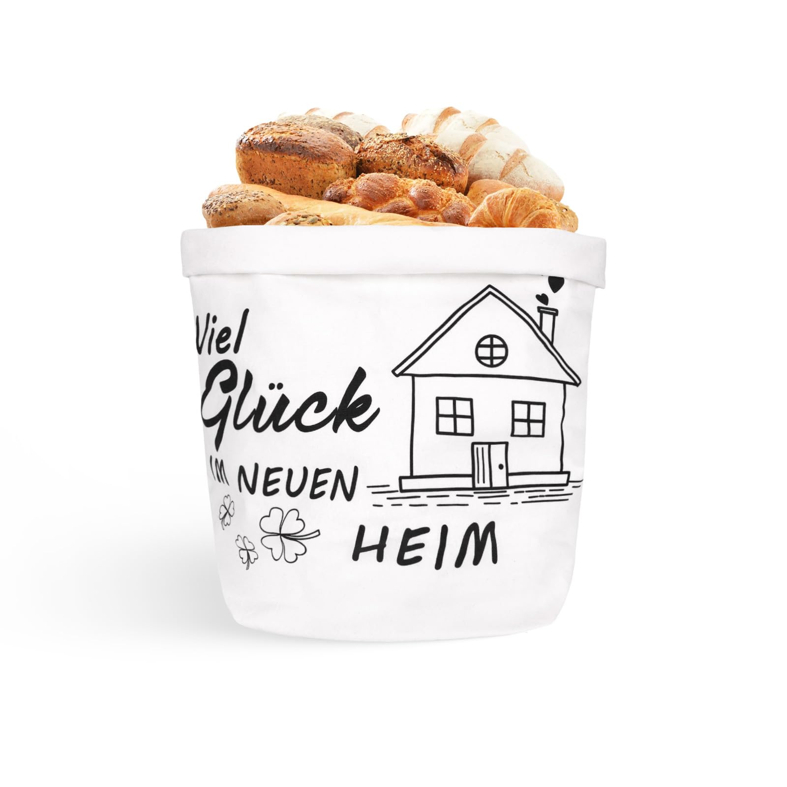 Brot & Salz Geschenkset Zum Einzug - Mit Brotkorb & Glückwunsch-Aufklebern