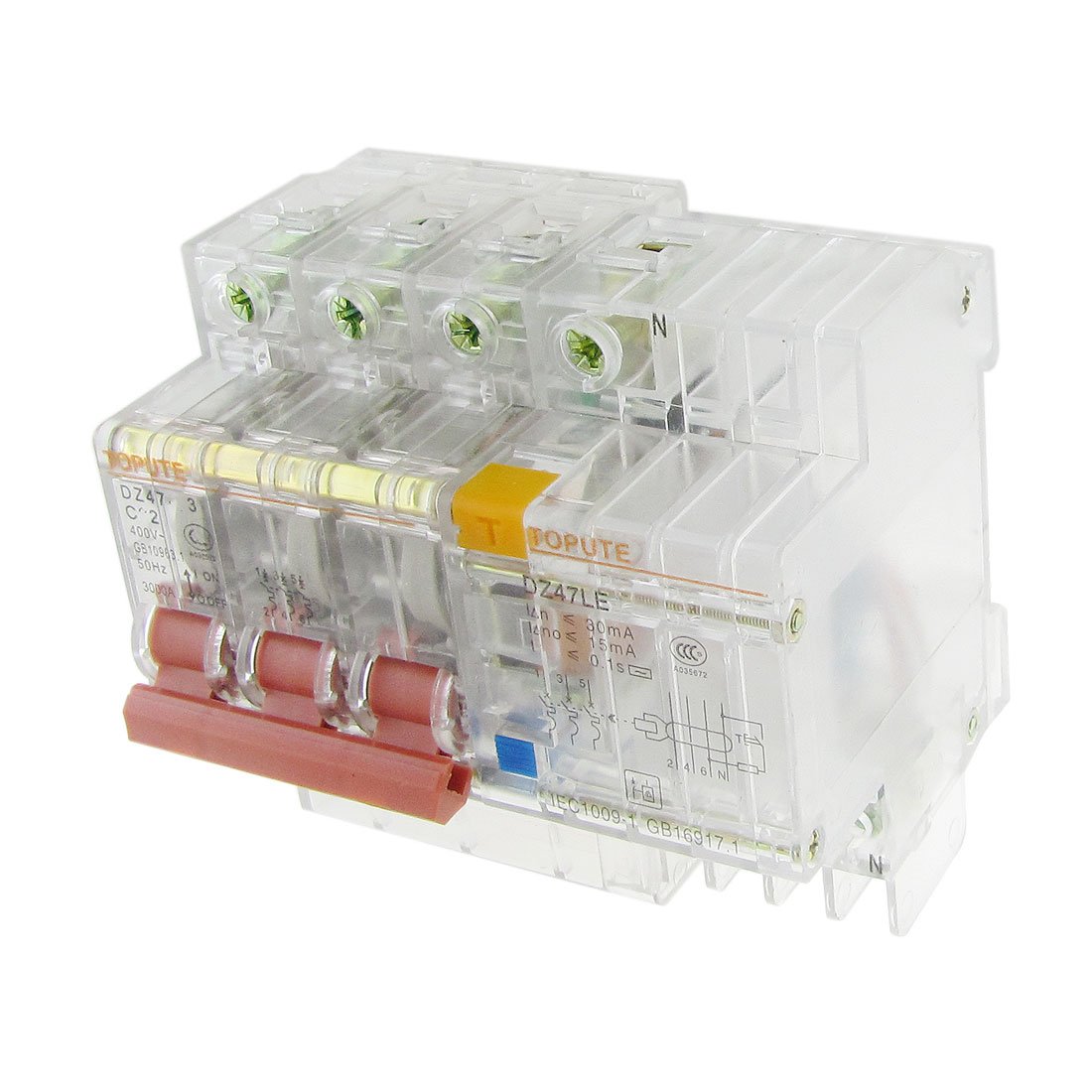 IEUMJNAT Transparent AC 400V 32A 3 Poles 3P+N -Professional - Leakage Circuit Breaker