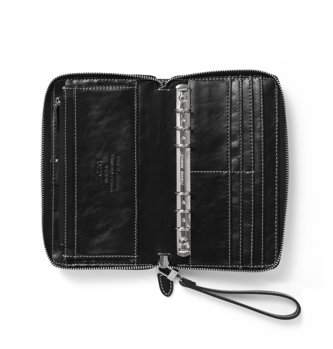 Filofax Malden Personal Compact Zip Leather Organiser - Black - Image 4