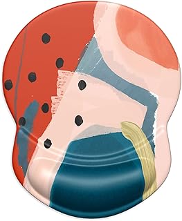 ITNRSIIET Mouse Pad, Ergonomic Mouse Pad with Gel Wrist Rest Support, Gaming Mouse Pad with Lycra Cloth, Non-Slip PU Base for Computer, Laptop, PC, Home, Office & Travel, Modern Abstraction