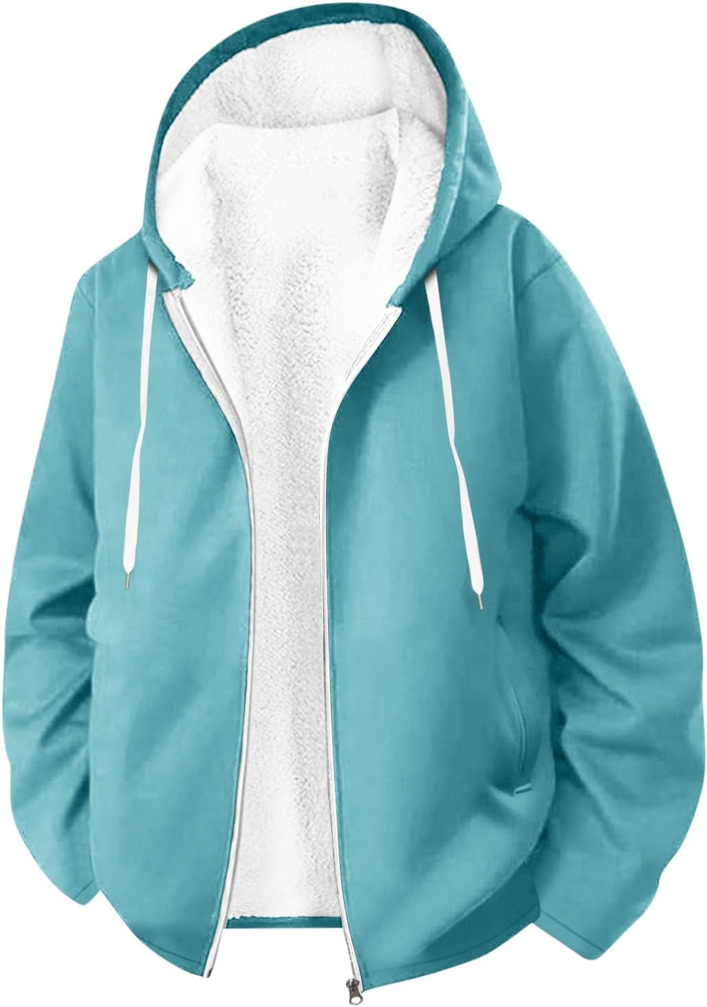 Fleece Lined Jacket for Men Heavyweight Fleece Sweatshirt Full Zip up Thick Sherpa Lined Hooded Sweatshirts Jackets