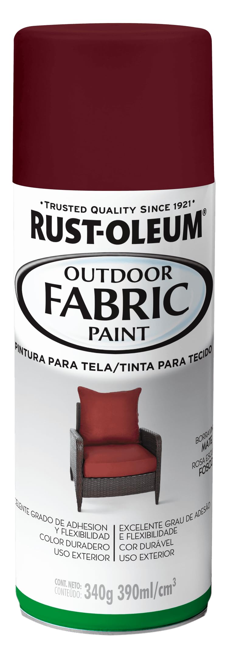Rust-Oleum Outdoor Fabric Paint, Dark Red, 12 oz Dark Red 12 Ounce (Pack of 1)