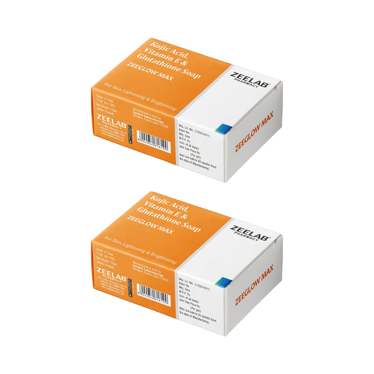Zeeglow Max Kojic Soap With Vitamin E And Glutathione Body