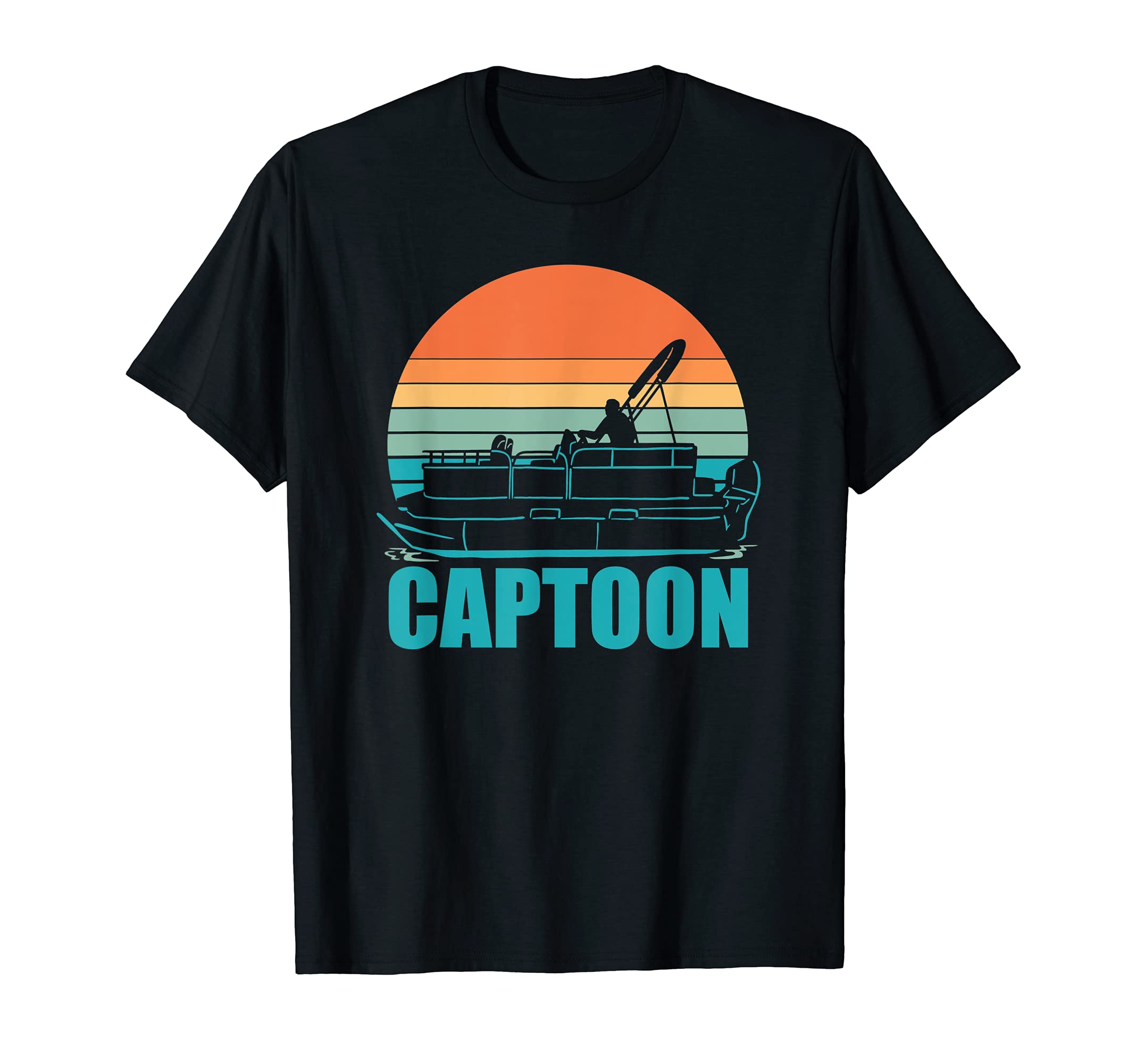 Funny Pontoon Boating Captain DesignsFunny Boating Captoon Pontoon Tritoon Captain Pontoon Boat T-ShirtOEKO-TEX STANDARD 100