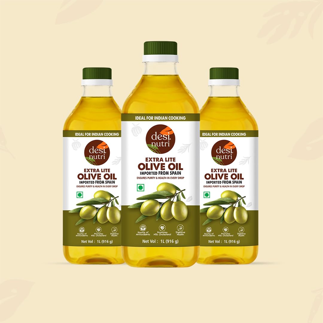 Desi Nutri Extra Lite Oilve Oil 1Litre | Low in Saturated Fat | Cold pressed Oil | For Low heat Cooking, Salad Dressing, Garnishing, Toasts, Sauteing - 1000ML PET bottle (B0CWGX33CK) Amazon Price History, Amazon Price Tracker