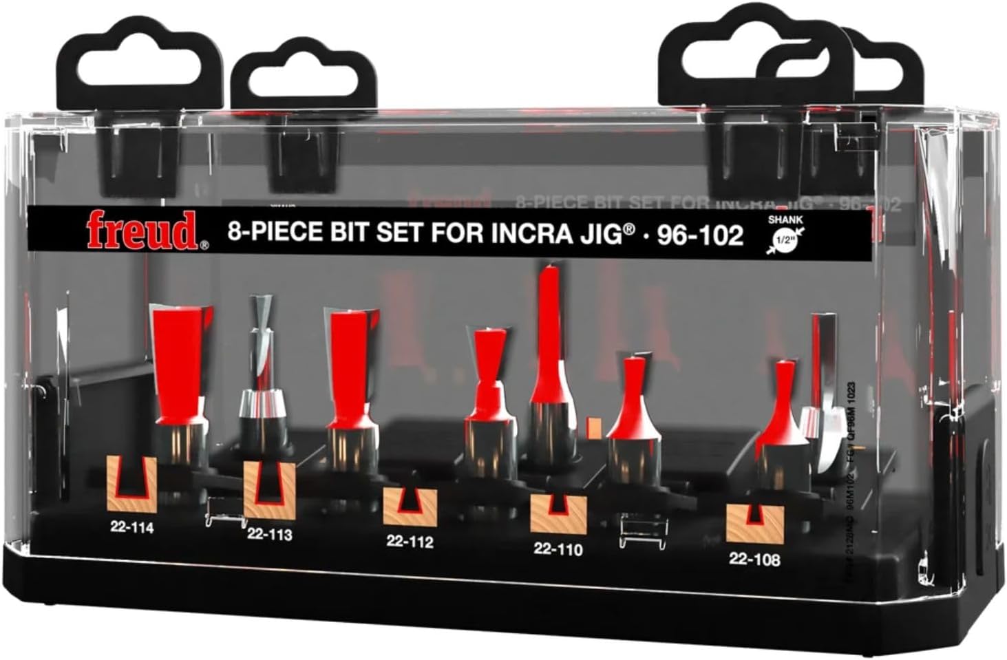 Freud 96-102: 8 Piece Bit Sets For Incra Jig¨ with 1/2" shank