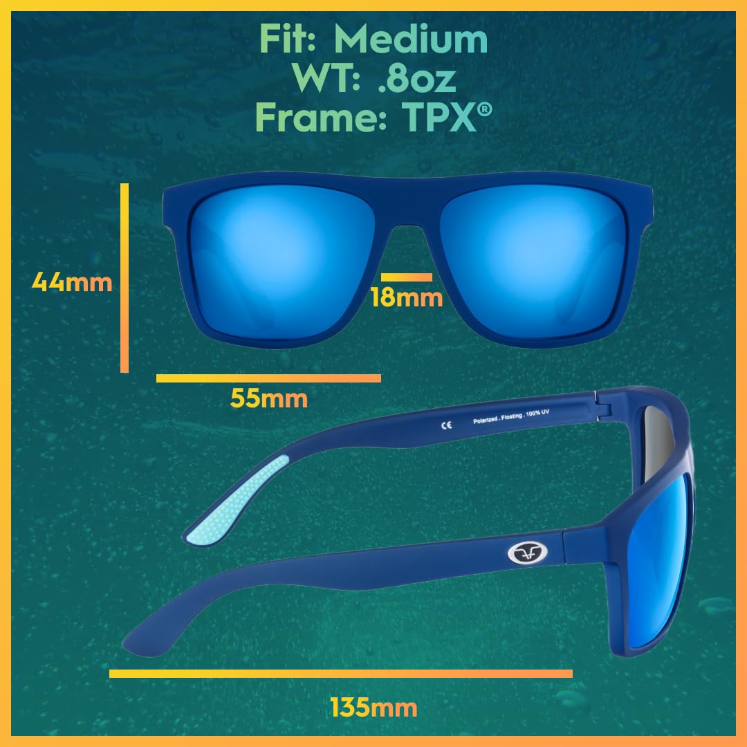 Flying Fisherman Morada Schwimmende, polarisierte Sonnenbrille, leicht, unsinkbarer Rahmen für Angeln, Bootfahren und Outdoor-Sportarten