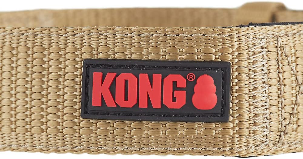 KONG Max HD Ultra Durable Neoprene Padded Dog Collar (Medium, Tan)