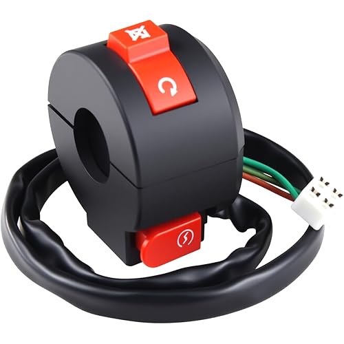 Handlebar Mount Motorbike ON Off Start Kill Switch 7/8" 22mm 4 Wires Aftermarket Replacement Parts Fit for 110cc 125cc Taotao ATVs Quad Wheelers Motorcycles Pit Bike.