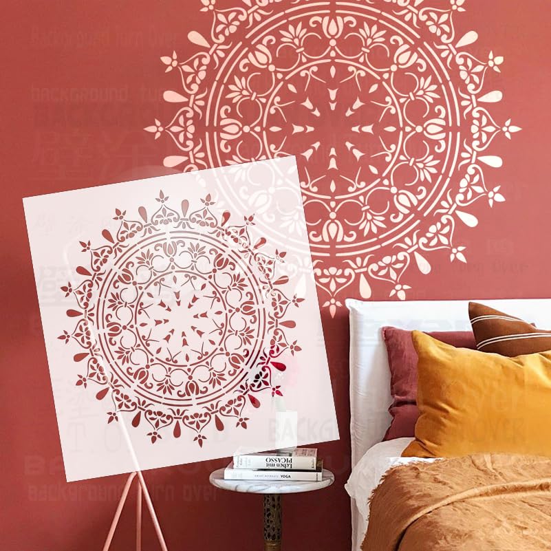 Pochoir Mandala 50 cm pour réussir vos peintures murales sans rater les détails du motif S497