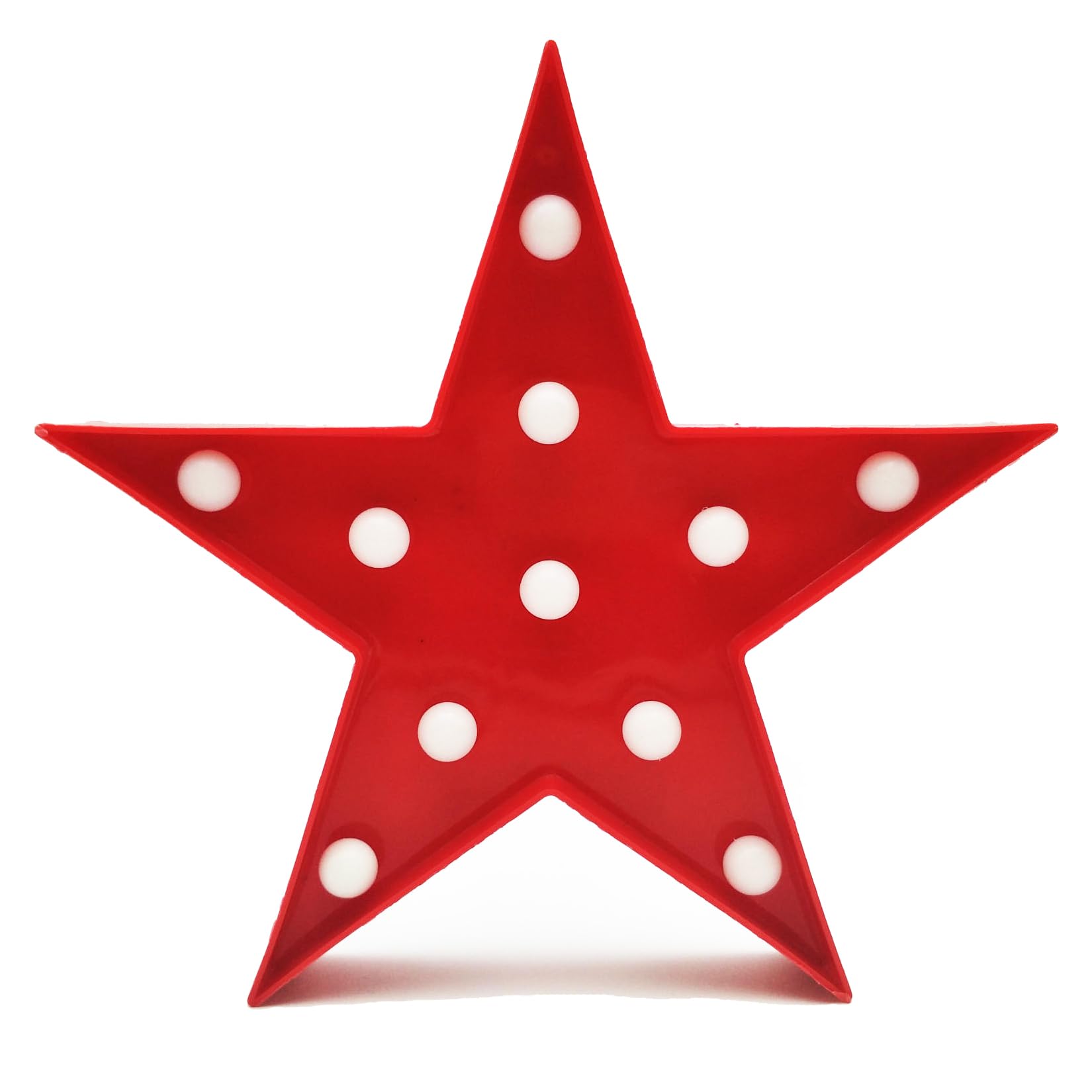 QIAOIDEA Patriotic Independence Day Red Star Decoration, Marquee Light LED Star Sign Tabletop Decor for USA Celebrations