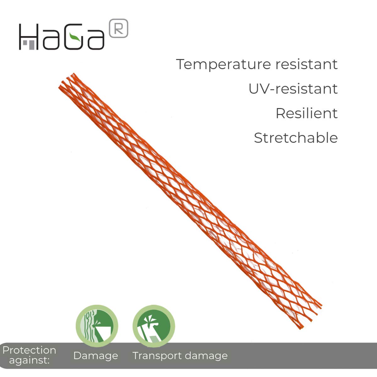 HaGa® Filet d'emballage Ø 10-20 mm Orange Longueur 400 m