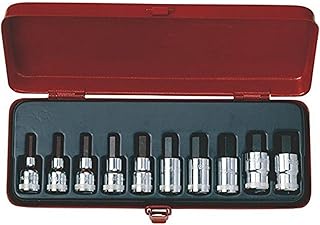 Bahco 7809M/10 BH7809M/10 Hex Head Drivers Set, Black/Red/Silver, 1/2-Inch, Set of 10 Pieces