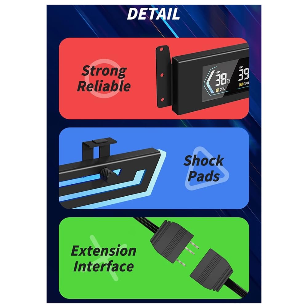 Z-X6 Support de Carte Graphique Support de Refroidissement pour Ordinateur PC 5V 3PIN Aura Sync Réglable en Hauteur