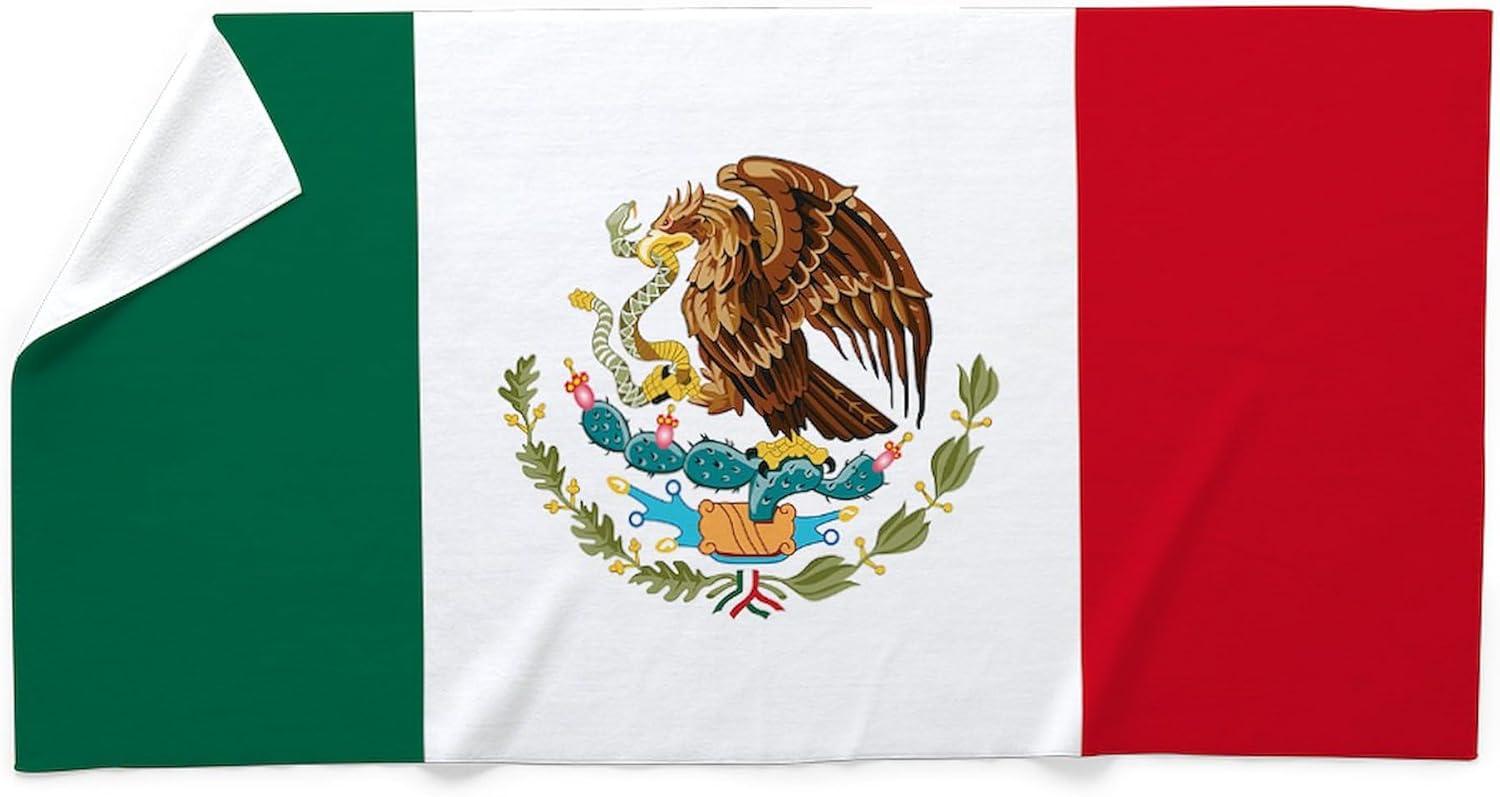 CafePress Mexican Flag 30"x60" Absorbent Cotton Back, Soft Beach, Pool Towel