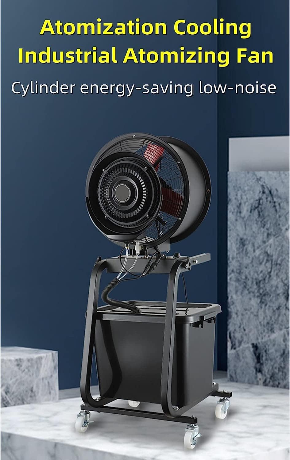 High-Velocity Industrial Pedestal Fan, 90" Oscillating Standing Fan with Wheels, Industrial Misting Fans with 42L Large Water Tank, 3 Wind Speed, 5300m3/H