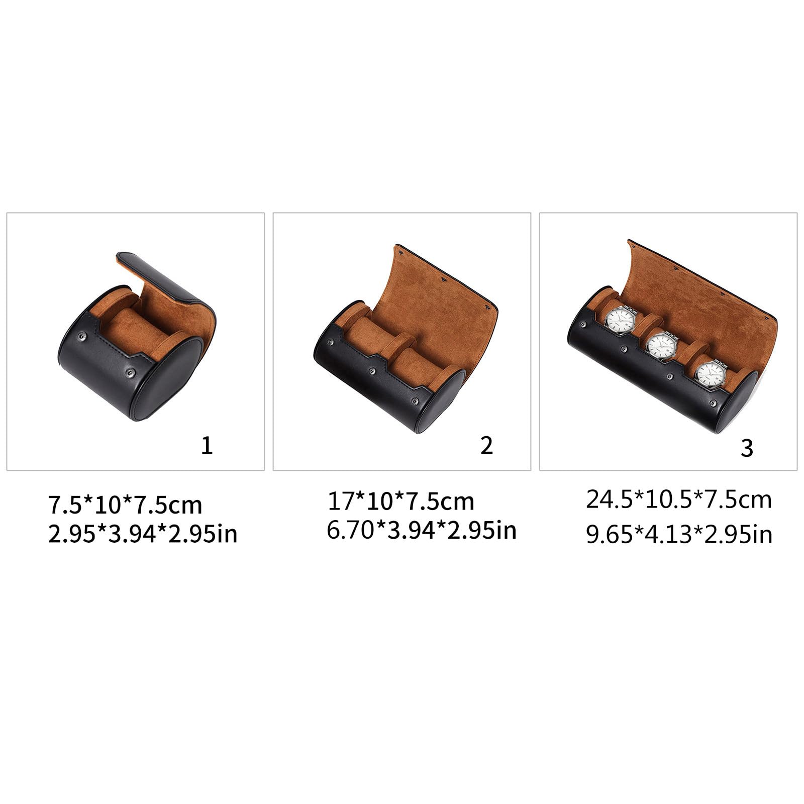 Scatola per orologi 1/2/3 slot per orologi da viaggio custodia per orologi custodia per gioielli custodia per orologi rotolo per donne uomini