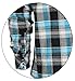 Gioberti Men 100% Cotton Western Flannel Plaid Shirt w/Snap-on Button, Turquoise/Black, Medium