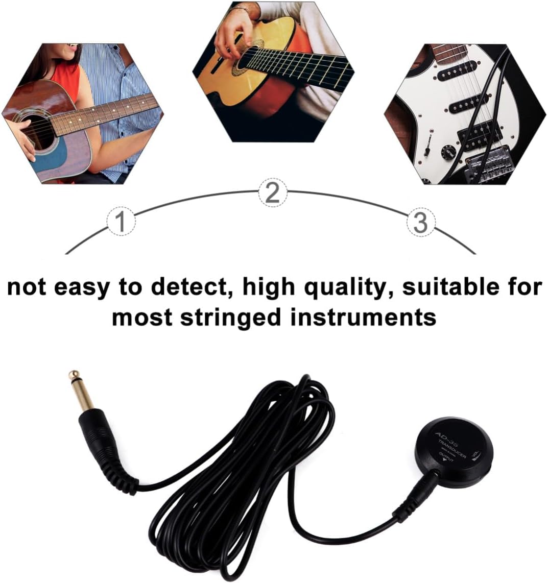 TOYANDONA Acoustic Pickup for Ukulele Banjo Mandolin Volume Easy Installation Cable Compatibility Design