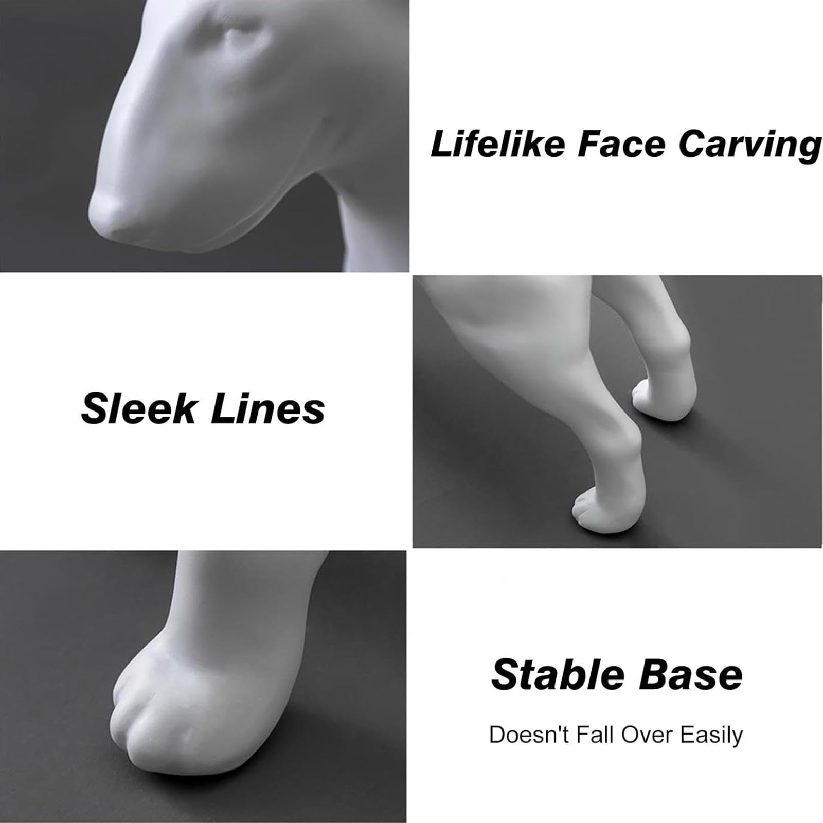 Modello di manichino per cani Bull Terrier, espositore per abbigliamento per animali domestici, con gambe staccabili, per fotografia e uso in negozio di animali, statua realistica per cani