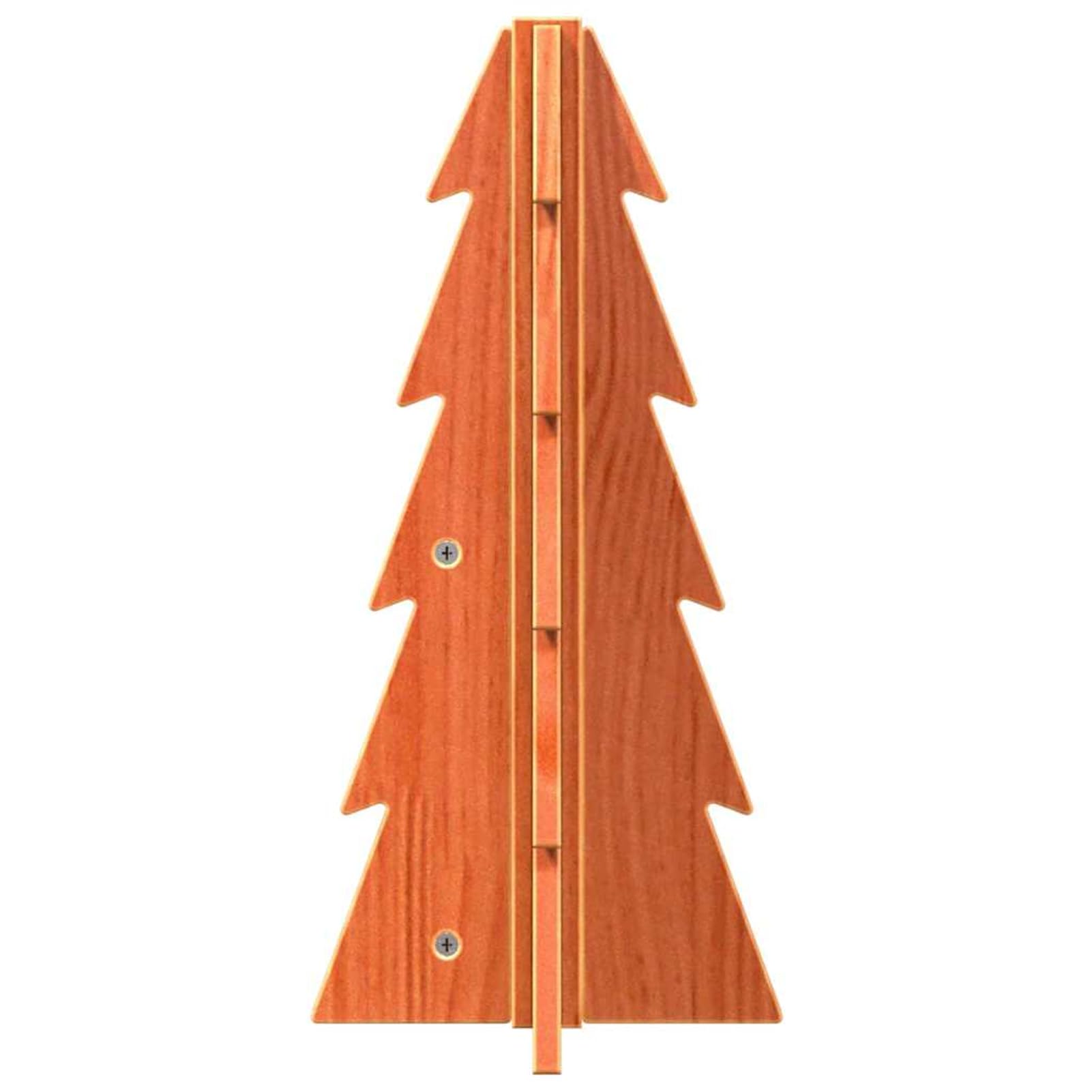 Homgoday Albero di Natale in Legno di Pino Massello 49cm, Design Rustico Fai Da Te, Base Stabile, per Interno