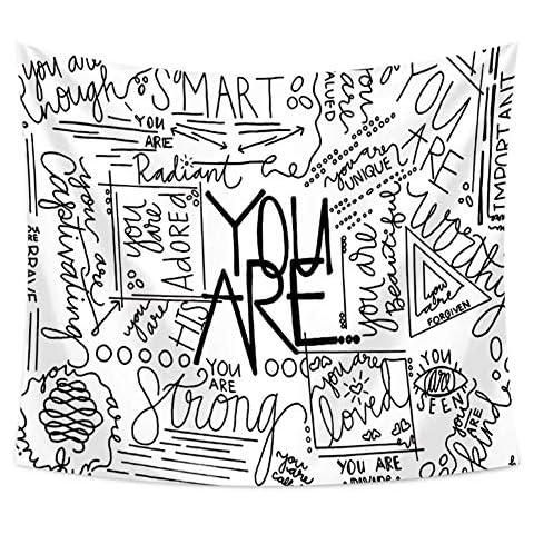 SOFTBATFY You are Wall Art Hanging Tapestry, Positive Words Affirmations Living Room Office Tapestry, Bedroom Dorm Headboard Tapestry Home Decor(Medium-51 * 58inches,Words) Cover