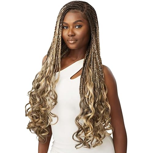 Outre - 13X4 Lace Frontal Wig - French Curl Box Braids 32" (JET BLACK 1)