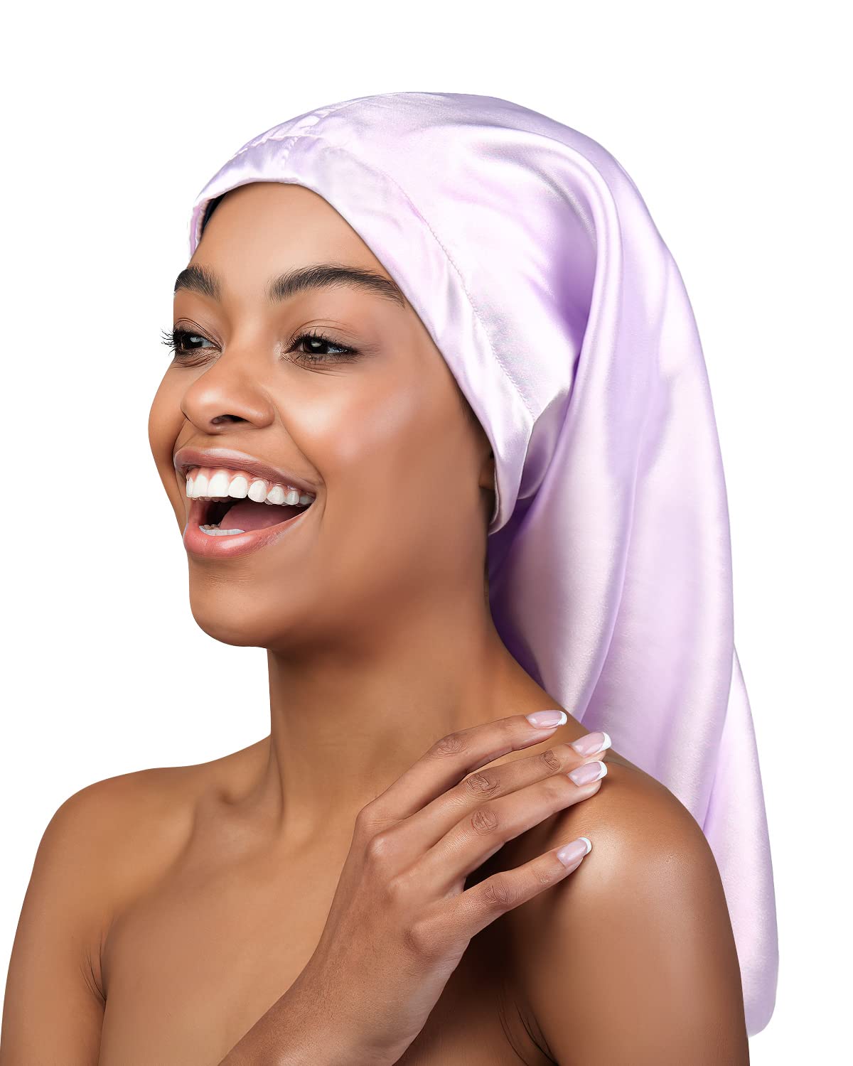 Satin Men Head Scarfs Multi-Purpose Beanie Head Wrap Lavender