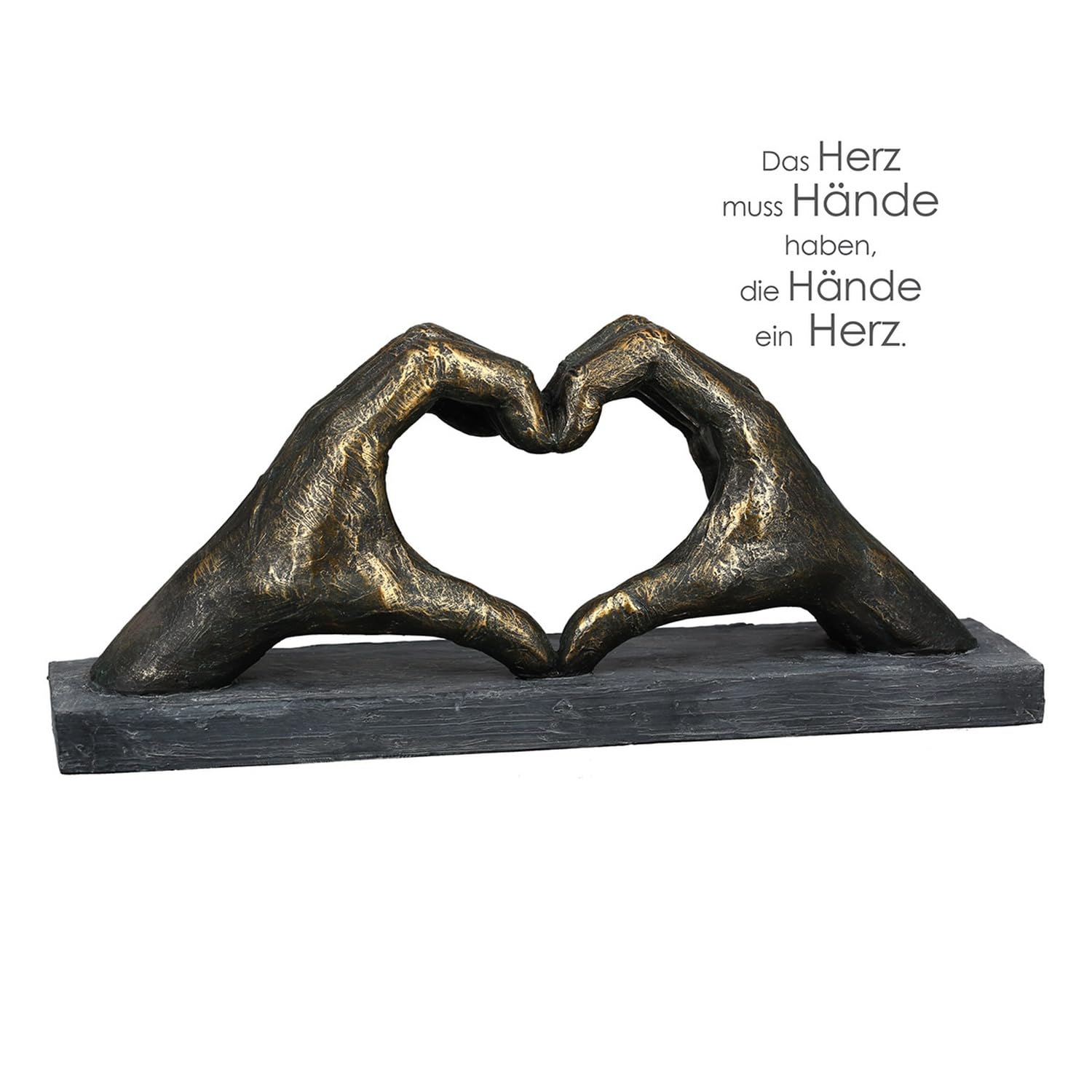 Casablanca - Escultura Decorativa con Forma de corazón de Manos - Amor, Poli Ancho 36 cm