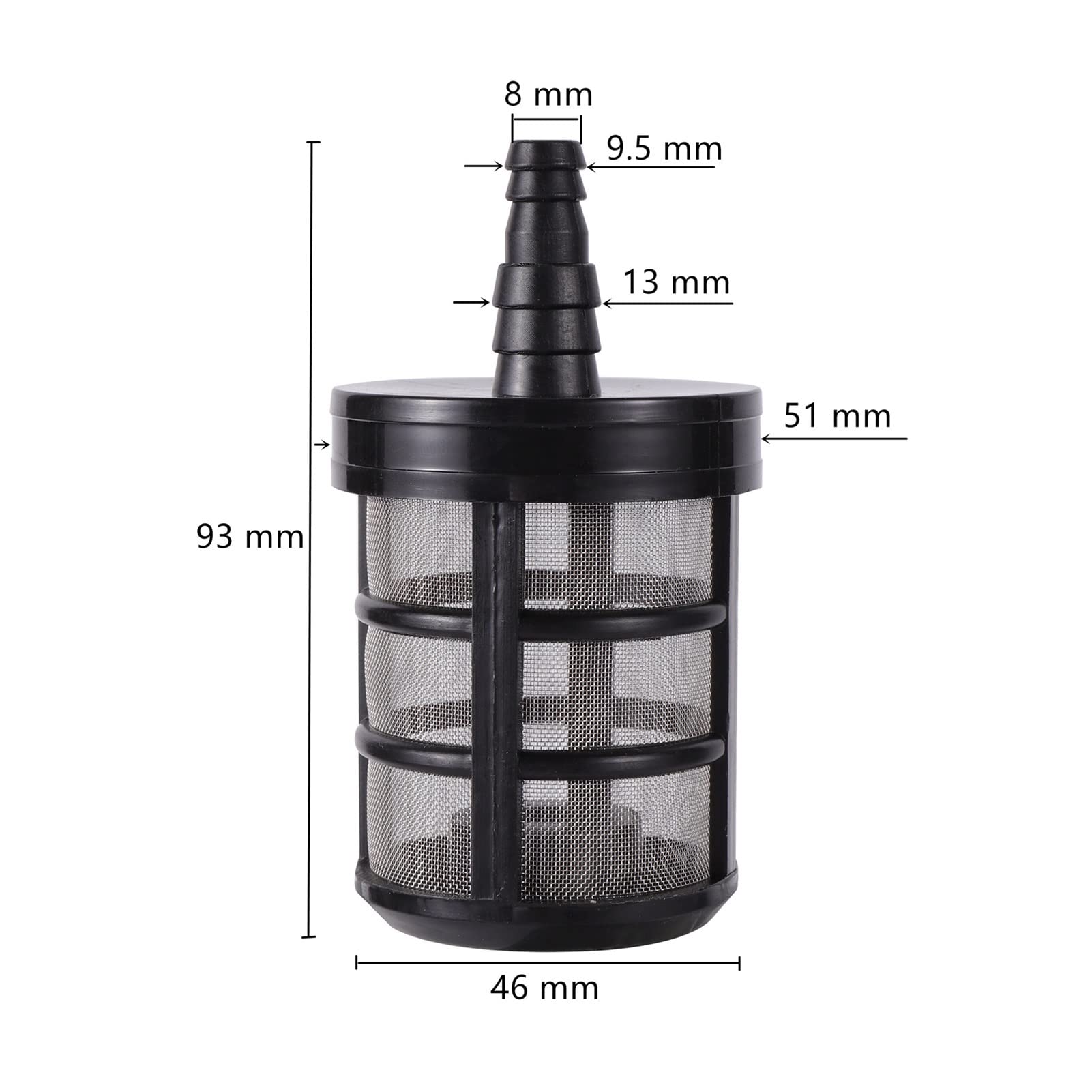 Filtro para Manguera， Filtro de Manguera, 5 Unidades, for Manguera de Lavado de Coches, riego de jardín, Bomba pulverizadora(8mmI13mm)