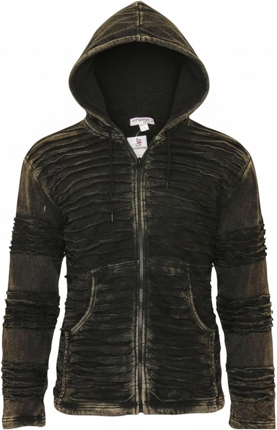 Shopoholic Fashion Mens Fleece Lined Stonewashed Razor Cut Gothic Winter Jacket