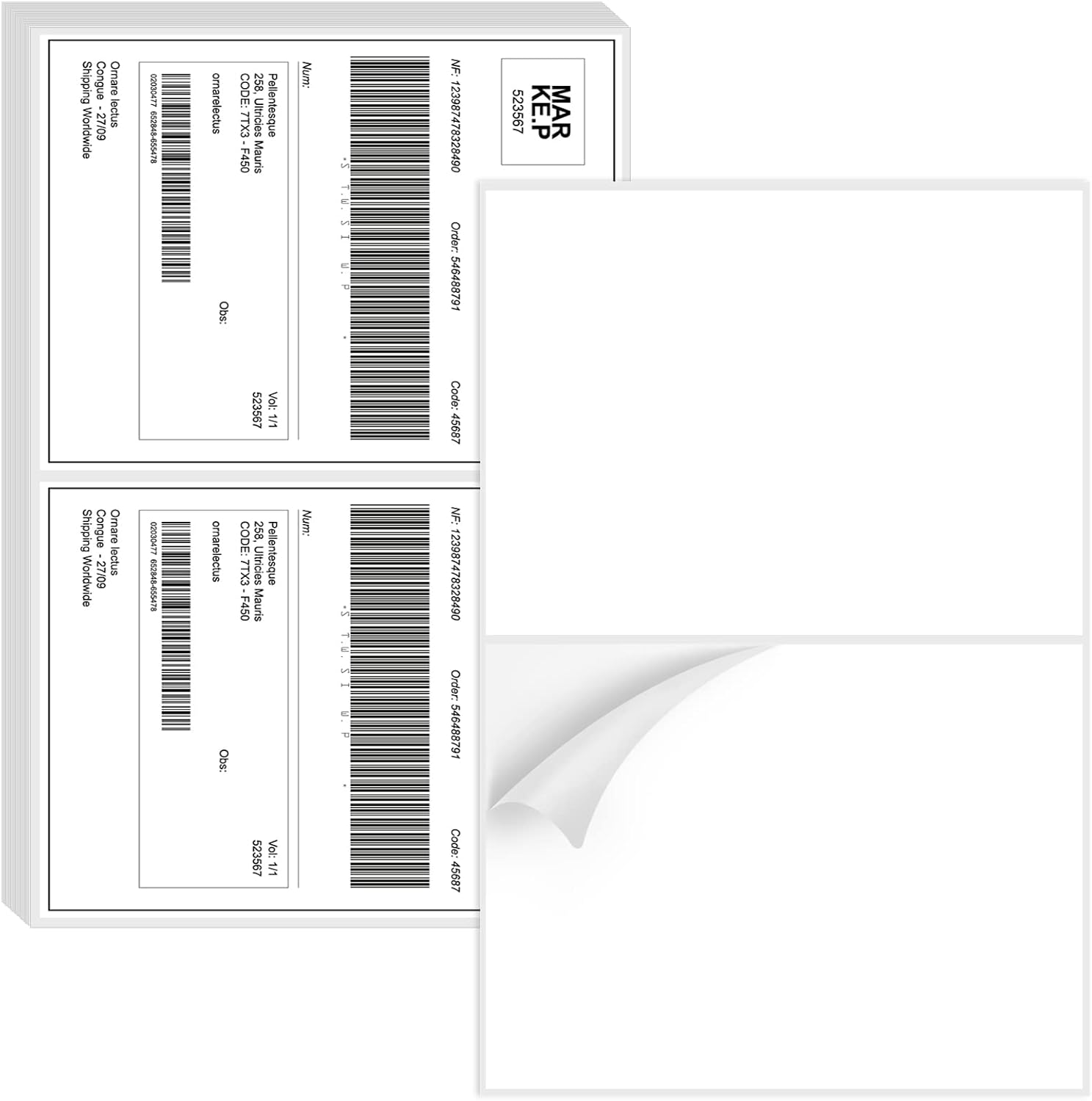 BESTIKER Shipping Labels Half Sheet 200 Counts, 8.5” x 5.5” Permanent