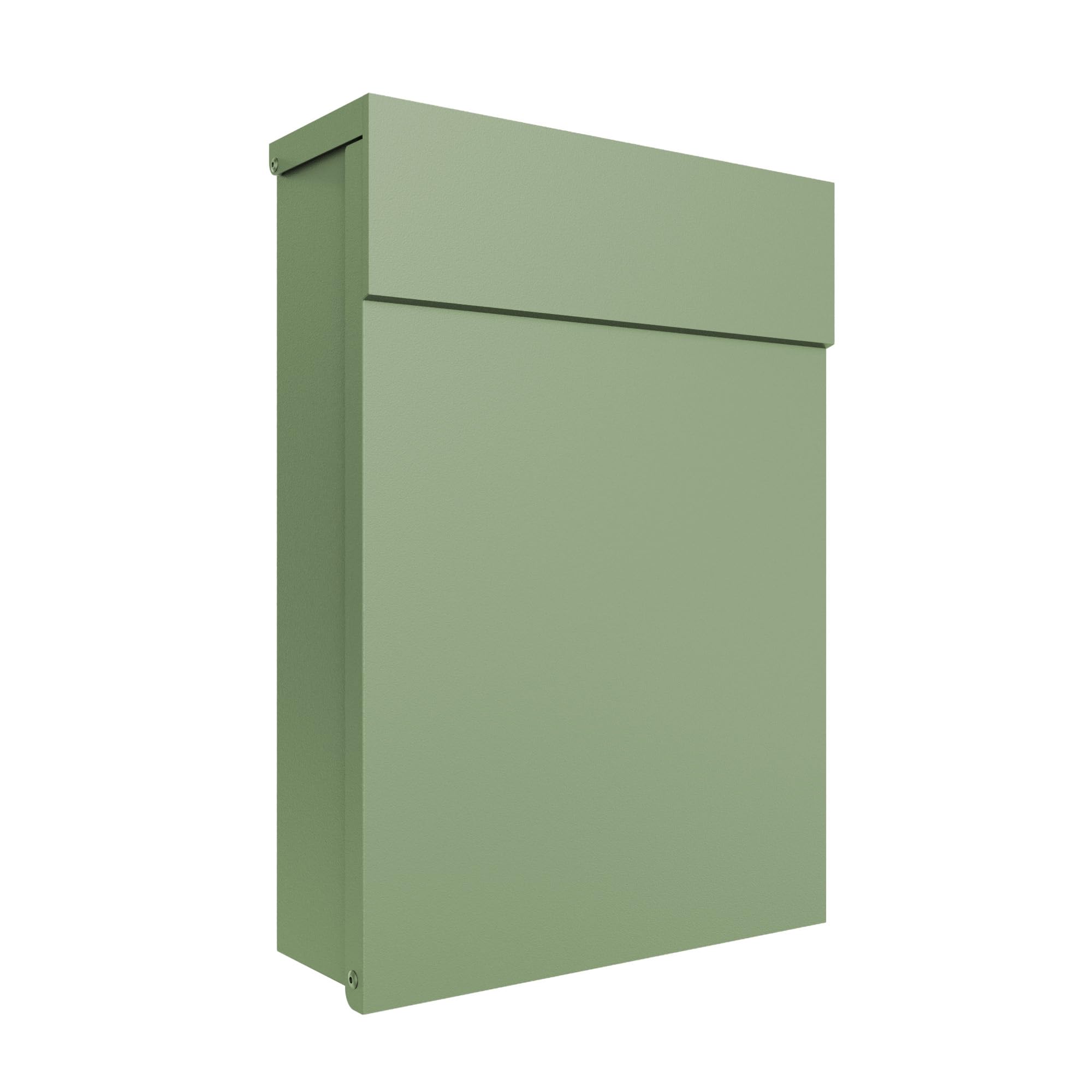 iLoveParcels Camden Wall Mounted Ourdoor Letterbox Lockable Anti Theft Modern Post Box – A4 Letter Capacity, Galvanised Steel, Weatherproof – Pale Green RAL 6021