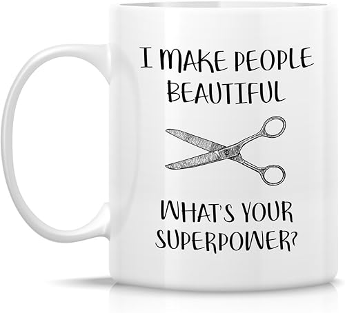 Miniatura 2 de Retreez Taza divertida  Taza de café de cerámica de 11 onzas con texto en inglés "I Make People Beautiful Hairstylist Hairdresser" de 11 onzas