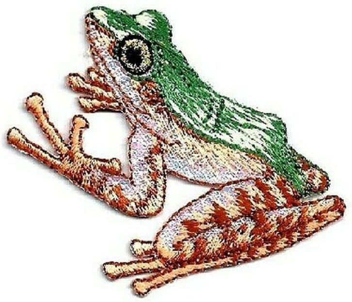 Frog - Nature - Wildlife - Iron On Applique Patch - Crafts Embroidered Iron on Patch Sew On for Clothing Applique for Jackets, Hats, Backpacks Repair Patches for Craft