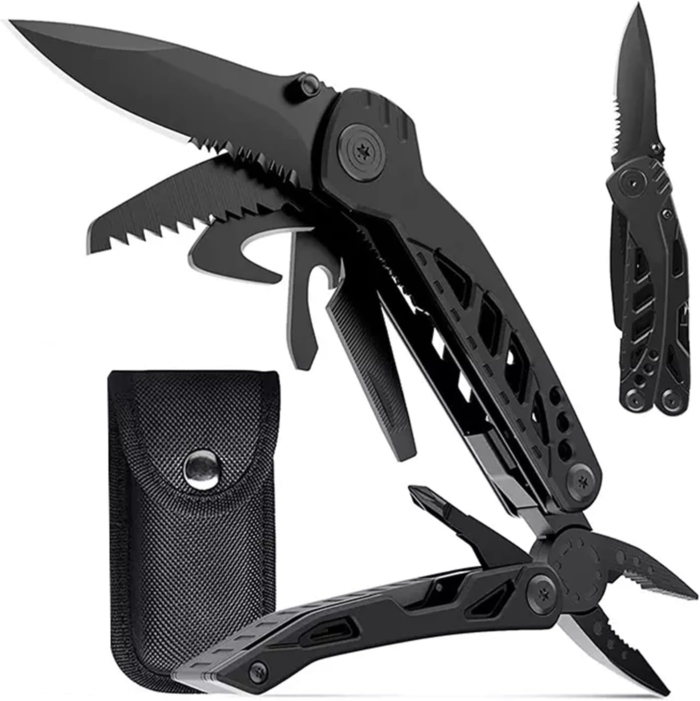 Multi-Functional Hand Tool Kit, Folding Pocket Camping equipment, Perfect 13 in1 Tool for Men & Women for Outdoor, Survival and Emergency Outdoor Tool.