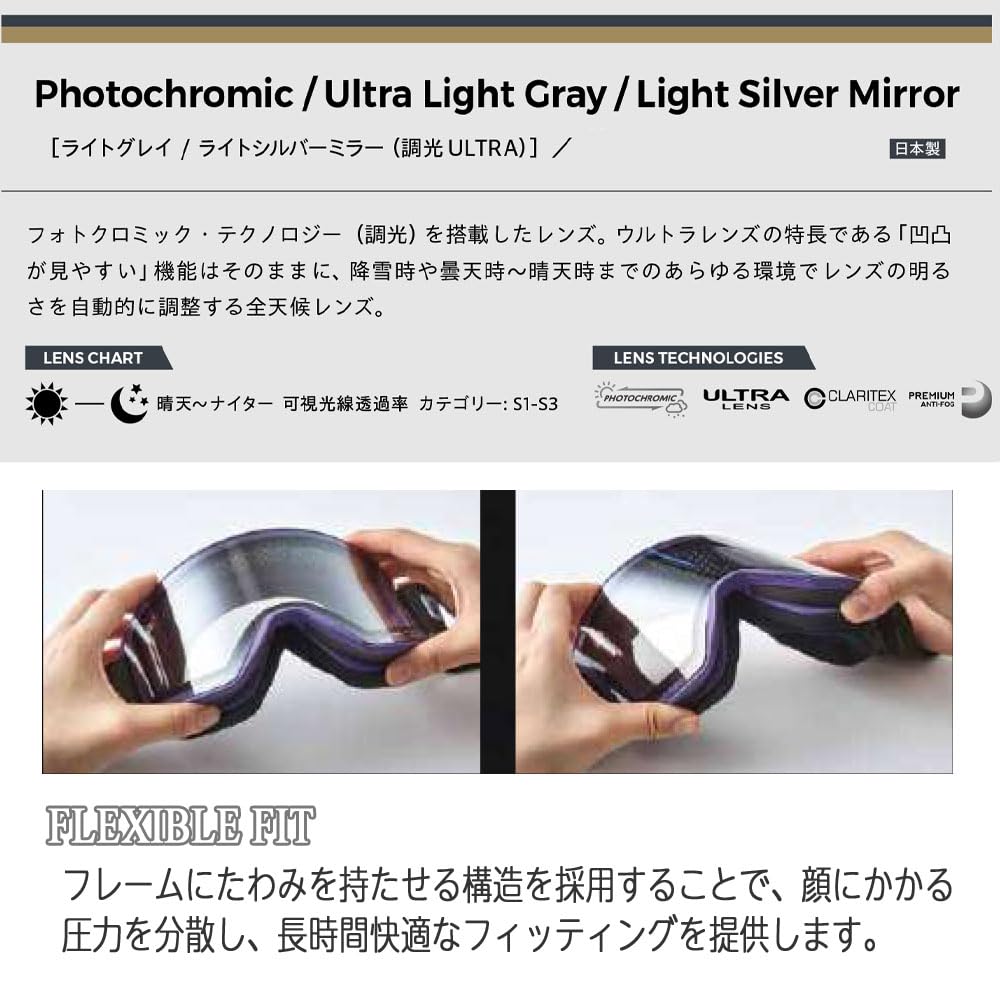 Amazon | [ダイス] 日本製 スノーゴーグル SHOWDOWN ショーダウン 調光