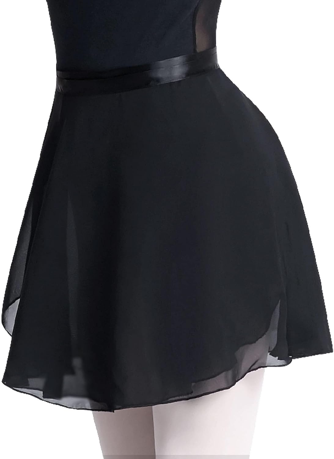 Daydance Black Girls Women Ballet Wrap Skirts Sheer Chiffon Dance Over Scarf for Leotards - Image 4
