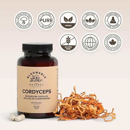 Miniatura 6 de Cápsulas Cordyceps de hongos de Bloomable I Energy and Endurance (120 cápsulas)