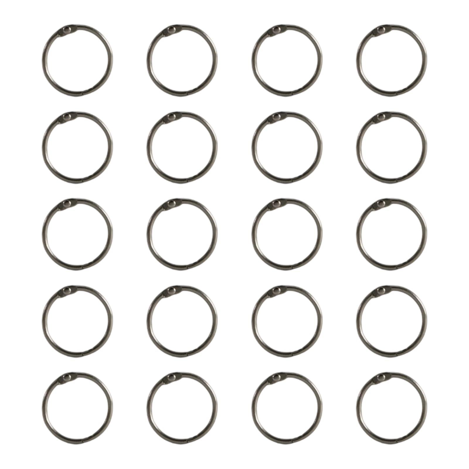 alloneslife 20 Pcs 25mm Metal Binder Rings Indexes Cards Rings Bookbinding Book for File Organization Photo Albums