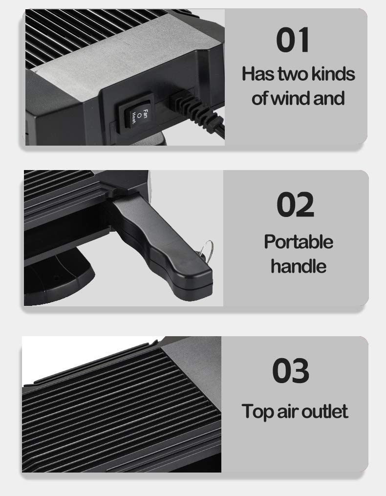 Riscaldatore per auto Riloer 12V con ventola, sbrinamento e disappannamento, presa accendisigari, base girevole a 360°, compatibile con la maggior parte dei veicoli (berline, SUV, pick-up, minivan)