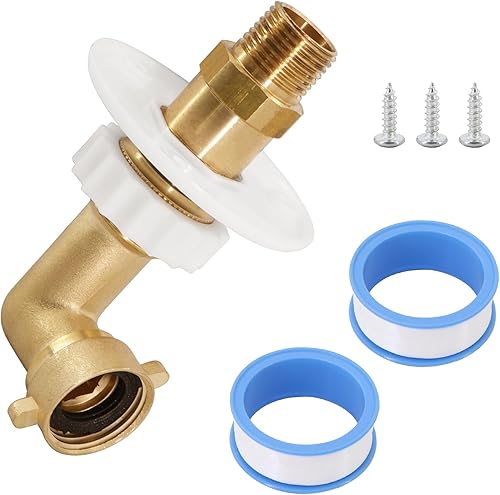 Miniatura 6 de kipa RV City Brida de entrada de llenado de agua de latón con manguera codo de manguera Conector de conexión de válvula de retención FPT Rosca