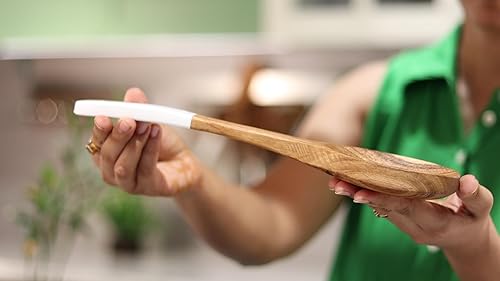 Miniatura 6 de Lavaux Designs Juego de 8 utensilios de madera para cocinar, cucharas y espátulas de madera de acacia natural, antiadherentes, duraderos, ecológicos
