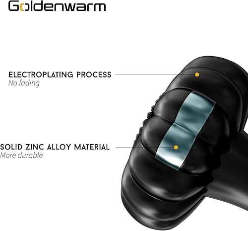 Miniatura 4 de goldenwarm Paquete de 3 pomos negros para cajones, pomos negros para gabinetes, tiradores de gabinete color negro